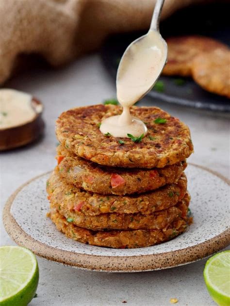 Red Lentil Patties Easy Fritters Recipe Elavegan