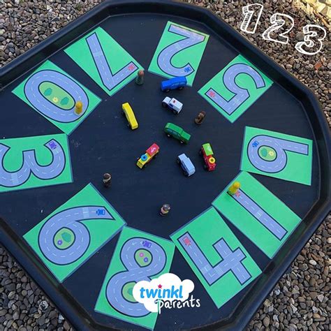 Road Themed Number Formation Tuff Tray Eyfs Activities Nursery Activities Number Formation