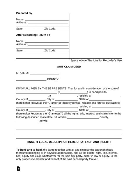 Free Printable Quit Claim Deed Washington State Form Free Printable