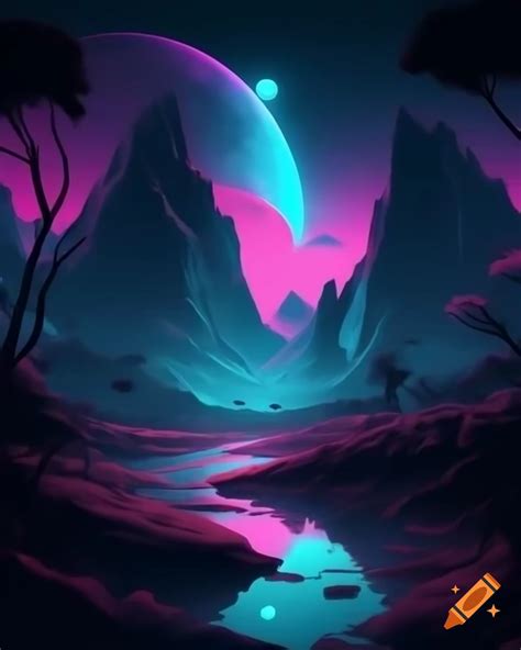 Anime Style Iphone Pro Background Featuring Serene Night Landscape