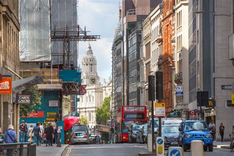 LONDON, City of London Street Leading To the St. Paul S Cathedral Editorial Stock Photo - Image ...