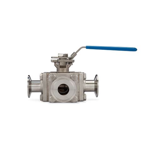 Buy Three Way Encapsulated Tri Clamp Ball Valve Sanitary Fittings