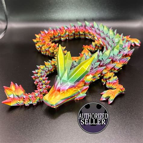 D Printed Articulating Crystal Dragon Flexi Dragon Fidget Etsy Canada