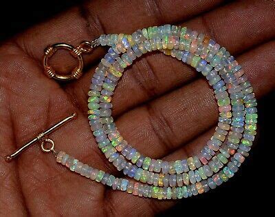 Beads Necklace Natural Ethiopian Opal Wello Fire Opal Gemstone