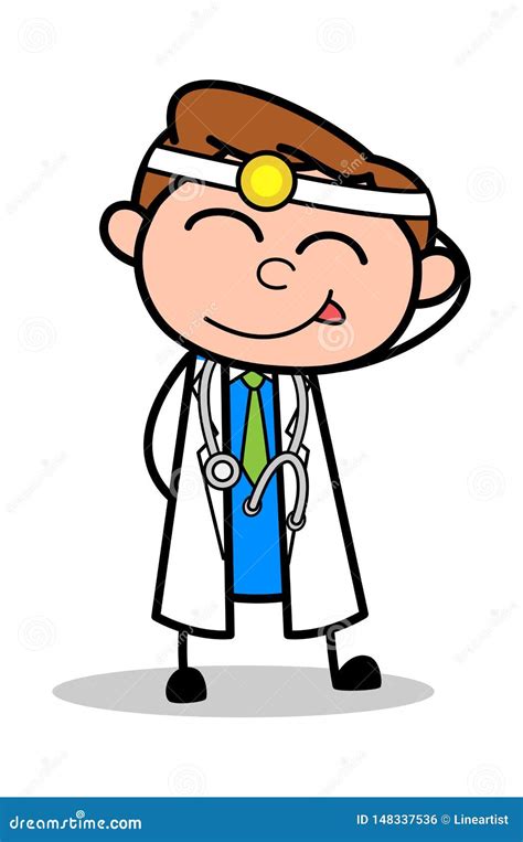 Frech Berufskarikatur Doktor Vector Illustration Stock Abbildung