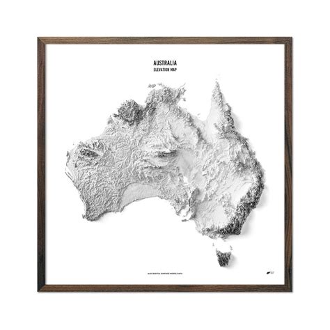 Australia Elevation Map | Canvas texture, Relief map, Aluminum prints