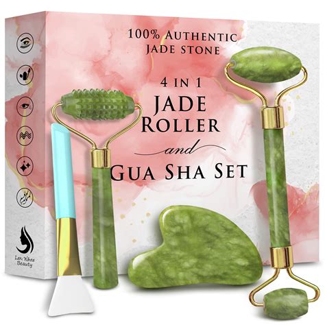 Jade Roller Gua Sha Face Roller Facial Beauty Skin Care Tools Green