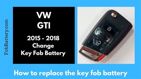 Volkswagen GTI Key Fob Battery Replacement 2015 2018 YouTube