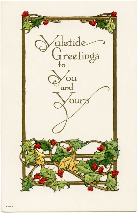 Vintage Yuletide Greetings Christmas Postcard ~ Free Download | Old ...