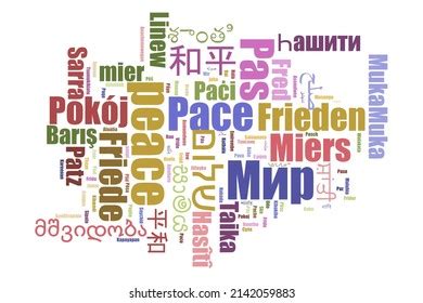 Peace Word Cloud Different Languages Stock Illustration