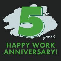 Green 5th Year Work Anniversary Design Artwork GIFDB