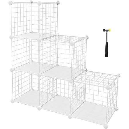 SONGMICS Armario Modular de Malla de Hierro Estantería de Almacenaje