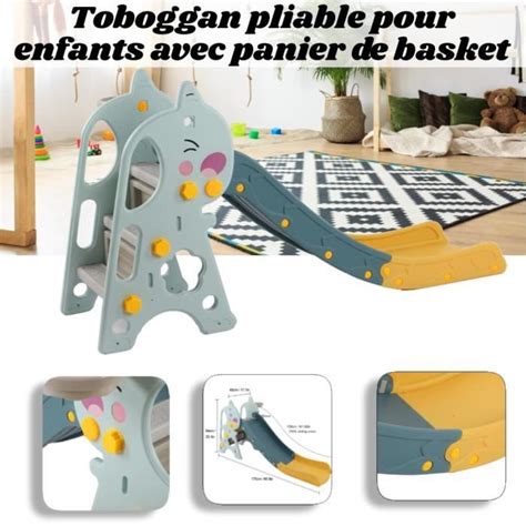 Rin Toboggan Pour Enfant Pliable Avec Panier De Basket Ball Pour