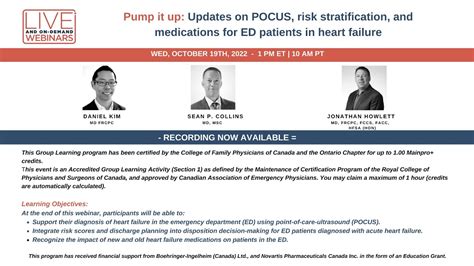 Pump It Up Updates On POCUS Risk Stratification And Medications For