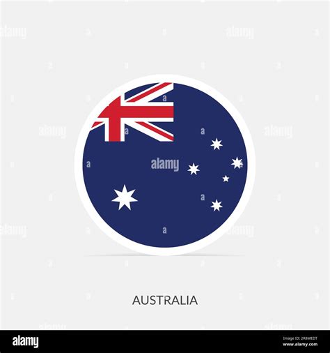 Australia Round Flag Icon With Shadow Stock Vector Image And Art Alamy