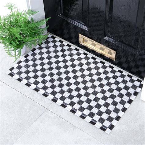 Black Checkerboard Doormat X Cm Artsy Mats