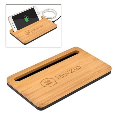 Laser Engraved Bamboo Desktop Qi Wireless Charger Wireless Charger