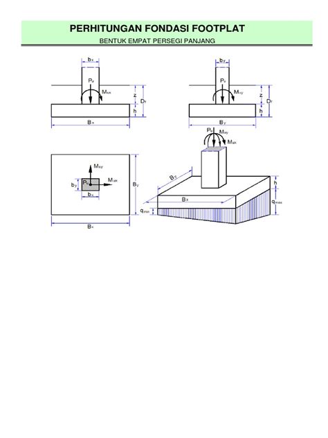 016 Struktur Pondasi Foot Plate PDF | PDF