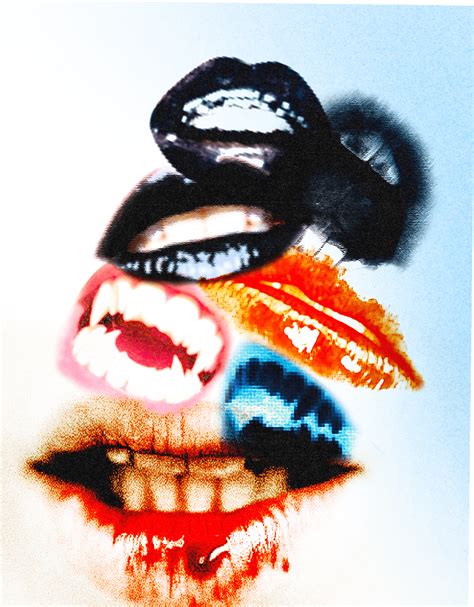 Multiple Images Of Lips With Different Colors And Shapes In The Middle