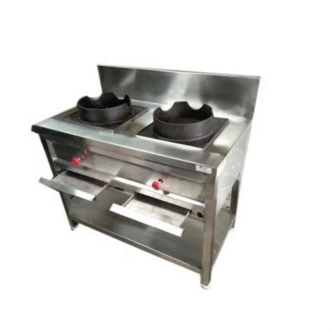 Lpg Stainless Steel Two Burner Gas Range For Commercial At Rs