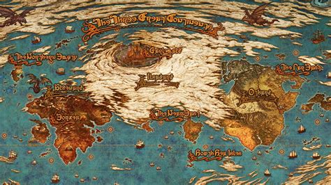 The Three Great Continents Map Art Final Fantasy Xiv Dawntrail Art