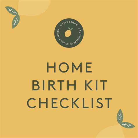 Home Birth Kit Checklist Digital File — Little Lemon