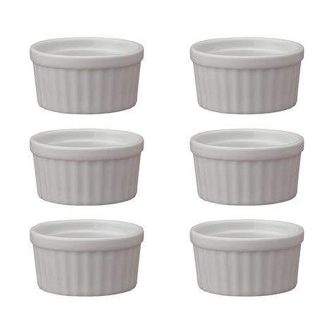 Hic Porcelain Ramekin 8 Ounce 4 Inch Set Of 6