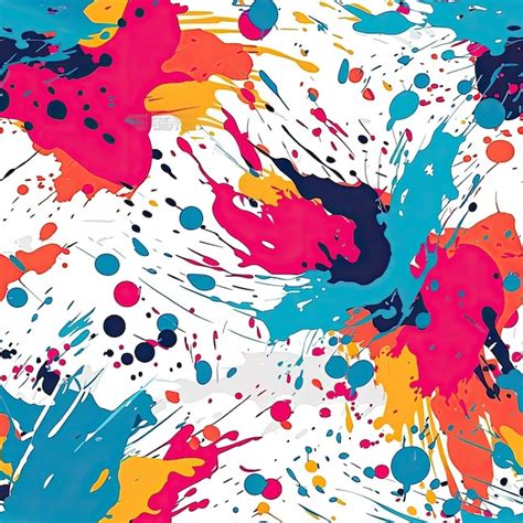 Premium AI Image Colorful Abstract Splashes Seamless Pattern