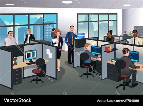 People working in the office Royalty Free Vector Image