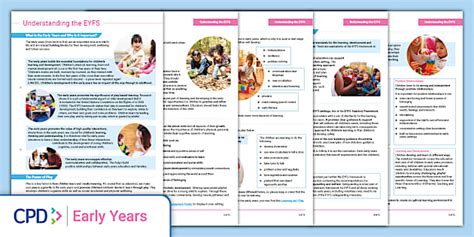 Understanding The Eyfs Handout Early Years Cpd Twinkl