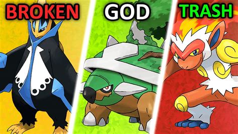 Ranking The Strongest Sinnoh Starter Pokemon Youtube