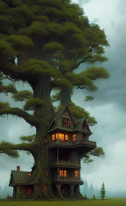 Download Tree House Fantasy Royalty Free Stock Illustration Image