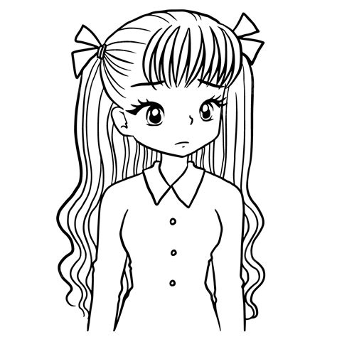 Woman Profile Cartoon Doodle Kawaii Anime Coloring Page Cute