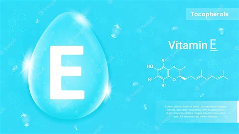 Premium Vector | Drop water vitamin e and chemical structure