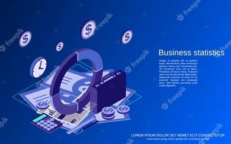 Premium Vector Business Statistics Flat Isometric Vector Concept