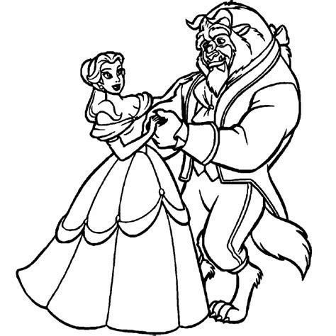 Beauty and Beast dance coloring page - Coloring Pages 4 U