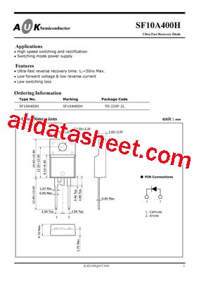 SF10A400H Datasheet PDF AUK Corp