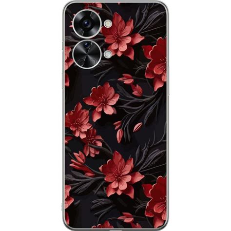 Oneplus Nord T Transparent Mobilskal Intensiva Blommor