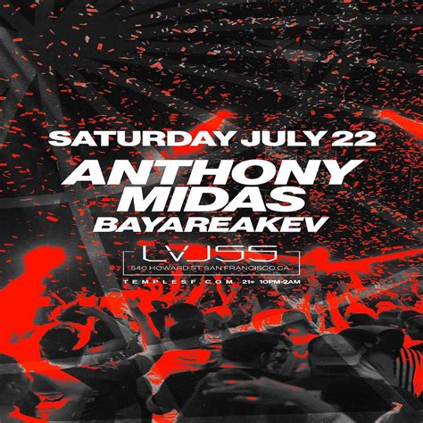 Anthony Midas Lvl Tickets At Temple Nightclub In Sf By Temple