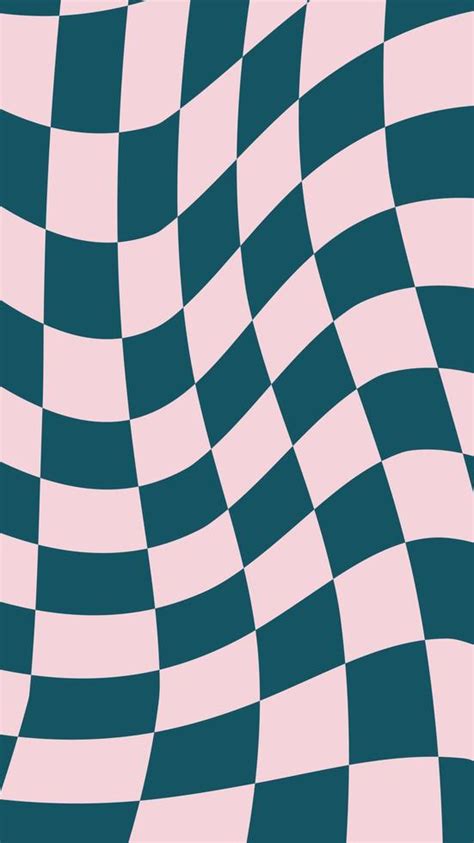 Aesthetic Cute Distorted Vertical Dark Blue And Pink Checkerboard