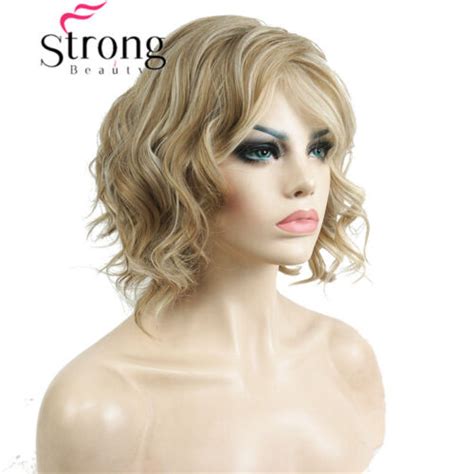 Strongbeauty Short Wavy Ombre Blonde High Heat Ok Full Synthetic Wig Womens Wig Ebay