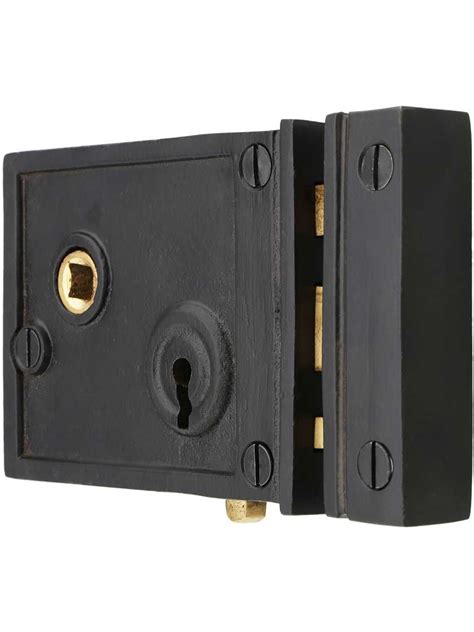 Cast Iron Horizontal Rim Lock With Black Powder Coated Finish House