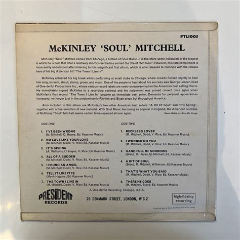 Uk Orig Lp Mckinley Soulmitchell S T President R B