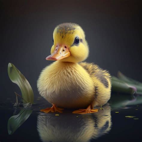 Premium Ai Image Cute Baby Duck Generative Ai