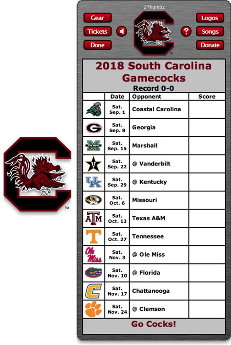 Printable 2022 South Carolina Football Schedule - Printable Schedule