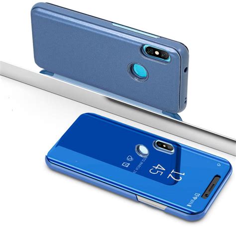 Funda Flip Cover Xiaomi Redmi Note 6 Pro Clear View Azul