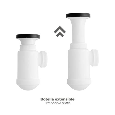 distribuidor sifon botella extensible 1 1 2 con válvula y tapón