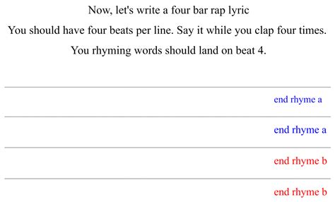 Writing A Rap Song Worksheet