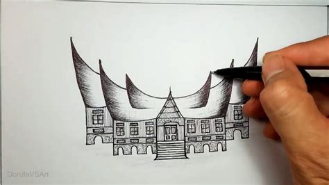 Mewarnai Sketsa Gambar Rumah Adat Gadang Terbaru - KataUcap