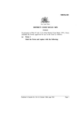 Fillable Online Legislation Nsw Gov District Court Rules Forms